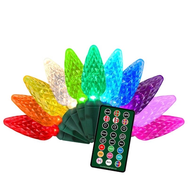 Celebrations Celebrations Platinum LED C6 Multicolored 50 ct String Lights w/Remote Christmas Lights 25 ft. RGBWWSC6A - main